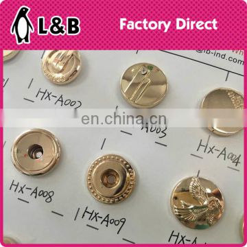 Custom made zinc alloy fix jeans button for women jeans