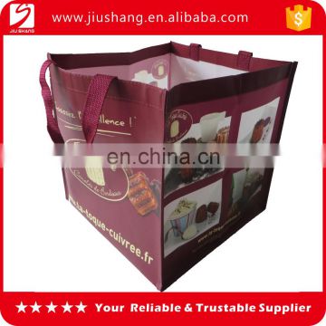 OEM design laminated non woven shopping bag with handle rope