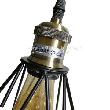 Polygon Wire Metal Industrial Vintage Hanging Lamp Kitchen Island Lighting Fixtures Ceiling Hanging Pendant Lighting photo-2