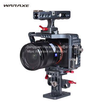 WARAXE A7iii A9 Cage Kit Built-in Quick Release Fits Arca Swiss With 15mm Rods and photo-3