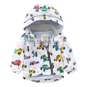 Spring and Autumn girls popular cartoon print hooded blazer