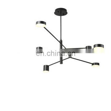 Nordic Design Led Gold Metal Acrylic 6 Heads Chandeliers Pendant Light for Home photo-5