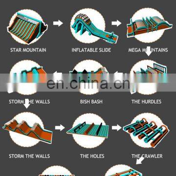 Commercial 5K Obstacle Course Inflatable Slides Obstacle Run Challenge Course Game photo-5