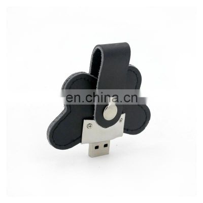 Wholesale Customized Logo Pendrive Leather USB Flash Memory Gift with Gift Box Packing