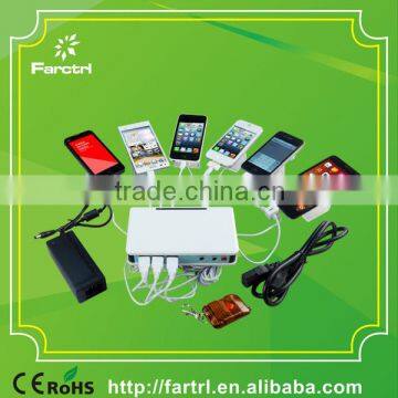 100% secure 6 USB Ports Mobile Phones Display With Disconnect Alarm