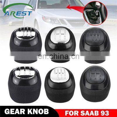 #55566206 5 / 6 Speed Car Gear Shifter Knob Covered Real Leather For SAAB 9-3 2003 2004 2005 2006 2007 2008 - 2012 Accessories