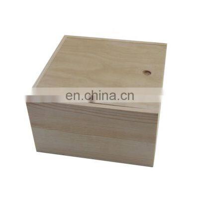 Custom Logo Printed Plain Wood Color Unfinished Pine Wooden Boxes With Sliding Lid photo-3