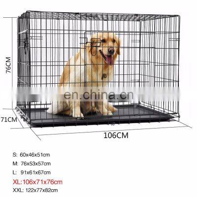 Wholesale Black Metal Pet Dog Crate Durable Outdoor Large Folding Pet Dog Cage photo-2