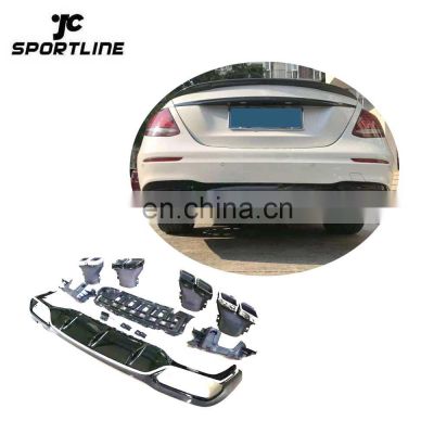 JCSPORTLINE W213 Rear Bumper Diffuser With Exhaust for Mercedes benz W213 Sport Sedan 2017-2019