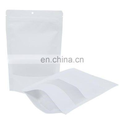 100% biodegradable white laminated zipper packing bag for coffee bean