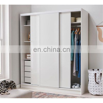 Foshan Factory Supply Customized White Wardrobes Bedroom Closet Modern Design Amoires