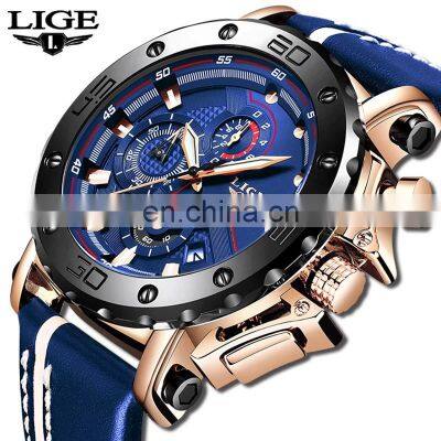 Lige 9899 Fashion Sport Men Quartz Wristwatch Analog Water Proof Luminous Luxury Reloj Watches Men Wrist