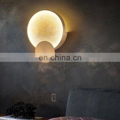 Modern Circle Wall Lamp Indoor Home LED Wall Light For Living Room Decor Marble Lamps