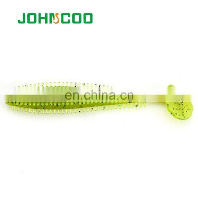 JOHNCOO 94mm 4.2g Soft Bait Swimbait Shad Worm Artificial Fishing Lures 6pcs/bag photo-3