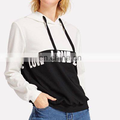 New design 2022 Printing text two tone multi colors hoodies sweatshirts for women ladies jumper with hood