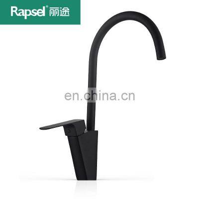 professional factory 304 Stainless steel black single hole pull out kitchen faucet with ceramic valve core