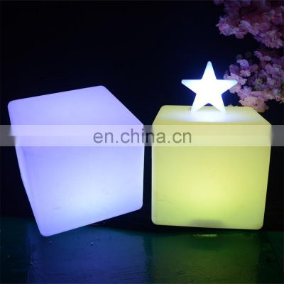 illuminated PE material LED cube seat bar seats lighting cube LED Furniture glowing plastic cube chair