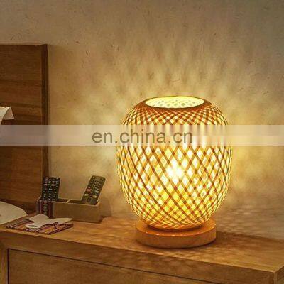 Handwoven Bamboo Table Light | Bamboo Light Fixture | Bedroom Table Lamp Decorative Room Vietnam Manufacturer photo-2