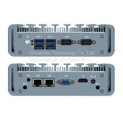 Embedded Fanless Alloy Industrial Mini Computer Intel Dual CPU Core I7-6500U 4K Display DDR4 4*USB 3.0 2*COM for Industrial Automation Stable Control photo-2