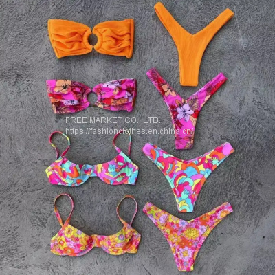 Two Piece Printed High Quality Ladies Swimwear Flex Fit Big Size Bathing Suits for Women Sexy Bikini Set photo-2