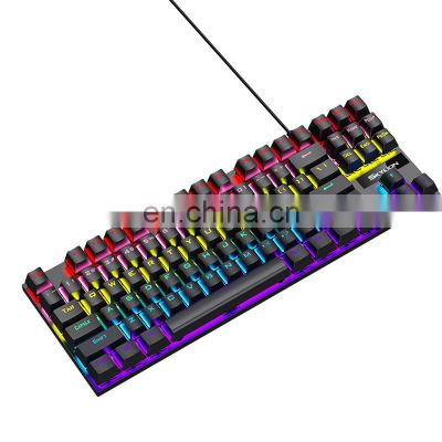 Manufacturer Wholesale 87 Keys Black White Rgb Light Keyboard Gaming Mechanical keyboard