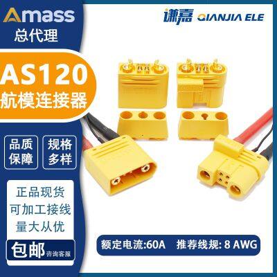 Amass 60a antispark connetcor AS120 power connetcor with 4 signal pins AS120-F/M