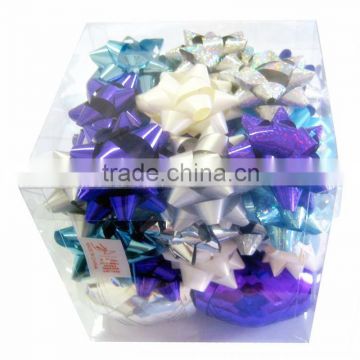 Solid Gloss PP Star Ribbon Bows ,Plastic Wrapping Egg/Garland Pull Flower and Curling Bow for Christmas/Party/Holiday