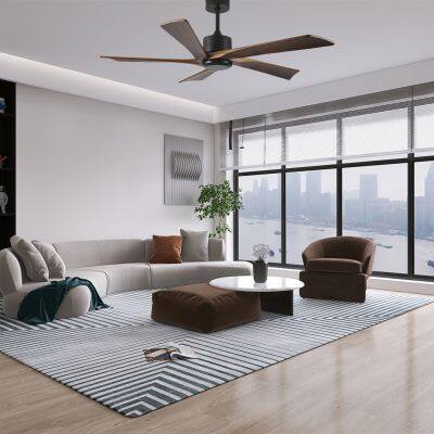 52inch Ceiling Fan With Solid Wood Blades Remote Cotroller Ceiling Fan With Light photo-5