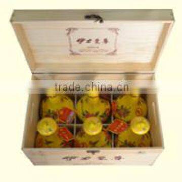 Wooden White Wine Gift Box For Single Bottle
