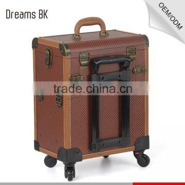 2016 Newest Design Pvc Beauty Cosmetic Makeup Trolley Case With Mirror for Beauty Salon photo-3