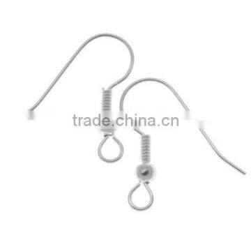 2015 Wholesale Silver Plated Stainless Steel Earring Hooks,High Quality Earring Hook Jewelry Findings