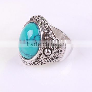 2015 fashion jewelry Indonesia prong setting india turquoise jewelry ring