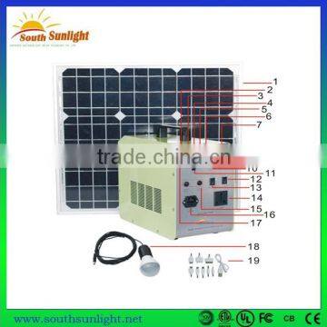 2014 high efficiency Hot selling 10w/20w /30w /50W mobile home solar system /intelligent home systems