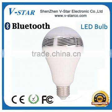 Smart LED bulb with bluetooth speaker, seven color changing, E27 with APP control