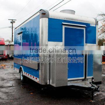 Blue Uniaxial Food Truck for Sale Mobile Food Truck for Sale Mobile Food Trailer photo-2