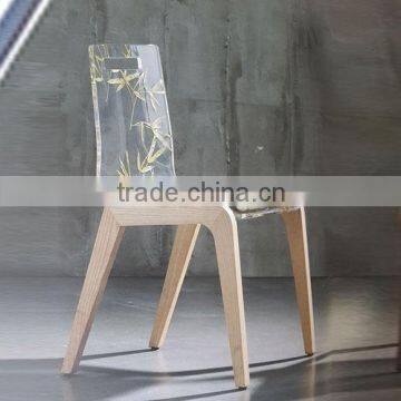 Acrylic wooden Leisure Chair design with cushion