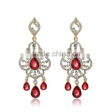 Stylish Retro Rhombus Crystal Ethnic Style Chandelier Earrings photo-6