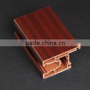 Huazhijie upvc extrusion rosewood laminated profile