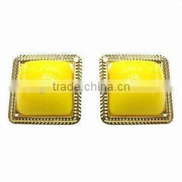 Most Popular Square Shaped Yellow Alloy Earrings