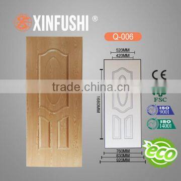 E2 glue Ash veneer faced 3-4.5mm thick MDF moulded door skin