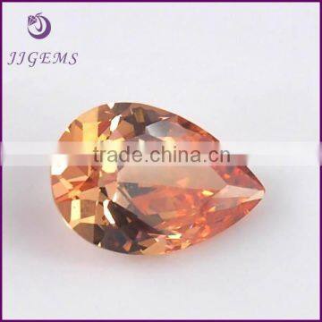 Pear cut synthetic cz champagne loose zirconia stones price