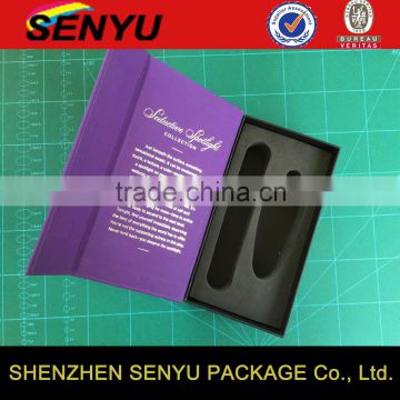 Custom Made Paper Packaging Book Style Gift Box with Foam Insert