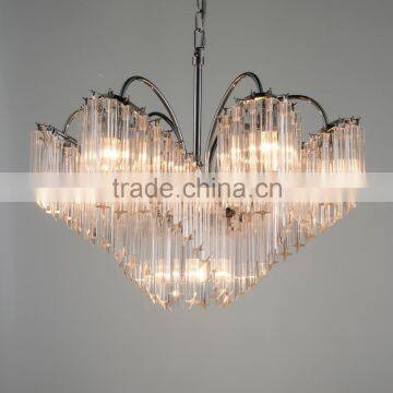 modern cross glass rods larger chandelier pendant