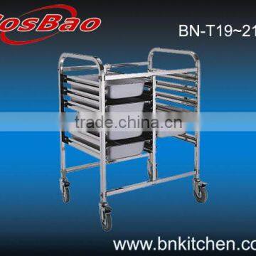 6 Layer Double Row Stainless Steel Tray Trolley/Cake Pan Shelf