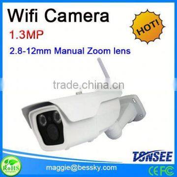 960P CMOS Waterproof Wifi IP camera bullet camera with 60m IR range,outdoor ip cam