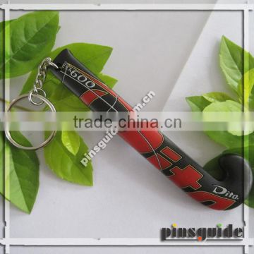 Factory 2014 Customer Logo Soft Rubber Mini Hockey Keychains For Sport Fans