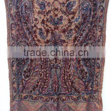 Wholesale latest design colorful embroidery wool stoles from Jaipur