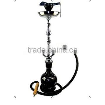 Large black round glass bottle zinc shaft hookah