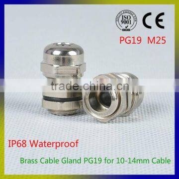 Brass cable gland High Quality IP68 PG19 10-14MM Metal Cable Waterproof Connector