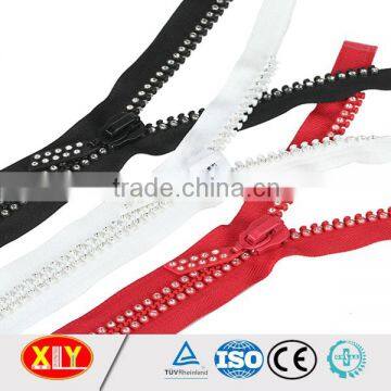 Fashion rhinestone zipper with decorative slider diamond zipper